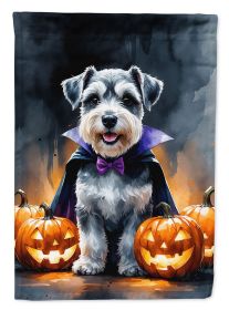 Schnauzer Puppy Halloween Garden Flag Mailbox Decorative Yard Banner Outside Patio Artwork for Flower Beds, Garden Size, Multicolor