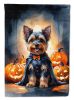 Yorkshire Terrier Yorkie Puppy Halloween Garden Flag Mailbox Decorative Yard Banner Outside Patio Artwork for Flower Beds, Garden Size, Multicolor