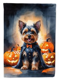 Yorkshire Terrier Yorkie Puppy Halloween Garden Flag Mailbox Decorative Yard Banner Outside Patio Artwork for Flower Beds, Garden Size, Multicolor