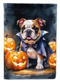 English Bulldog Puppy Halloween Garden Flag Mailbox Decorative Yard Banner Outside Patio Artwork for Flower Beds, Garden Size, Multicolor