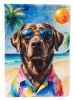 Chocolate Labrador Retriever Summer Beach Time Garden Flag Mailbox Decorative Yard Banner Outside Patio Artwork for Flower Beds, Garden Size