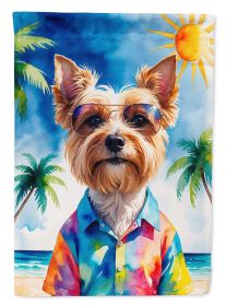 Yorkshire Terrier Summer Beach Time Garden Flag Mailbox Decorative Yard Banner Outside Patio Artwork for Flower Beds, Garden Size, Multicolor