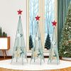 Set of 3 Metal Tower Christmas Trees | Indoor & Outdoor Holiday Decorations