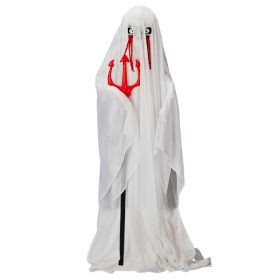 4.3 Ft Life-Size Animated Ghost with Trident – Sound-Activated Halloween Decoration