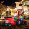 9-Foot Inflatable Santa Driving Gift Trailer – Lighted Outdoor Christmas Yard Decoration