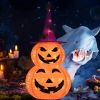 Lighted Collapsible Stacked Halloween Pumpkin Decoration – 75 LED Pop-Up Jack-o'-Lantern