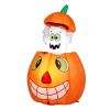 Animated Pumpkin Ghost Inflatable with LED Lights – Halloween Yard & Porch Decoration