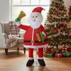6FT Lighted Santa Claus Holding Bell Christmas Yard Decoration with 200 Warm White LEDs