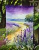 Lavender in Watercolor Garden Flag Mailbox Flag Decorative Yard Flag Banner Outside Patio Artwork Yard Flower Beds, Garden Size, Multicolor