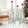 Set of 3 Metal Tower Christmas Trees | Indoor & Outdoor Holiday Decorations