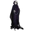 6FT Animated Grim Reaper with Chain | Sound-Activated Halloween Decoration with LED Eyes