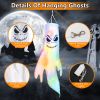 4-Piece LED Halloween Ghost Windsock Decoration Set with Witch Hats