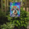 Schnauzer Hippie Dawg Garden Flag Mailbox Flag Decorative Yard Flag Banner Outside Patio Artwork Yard Flower Beds, Garden Size, Multicolor