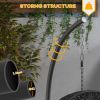 Hanging Hammock Chair Stand Round Base 40.2 x 76.8 Black Sturdy Outdoor Relaxation