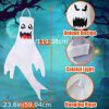 2-Pack Lighted Halloween Ghost Windsocks – 47-Inch Hanging Outdoor Decorations