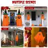 2-Pack Hanging Pumpkin Ghosts with Wizard Hats – Halloween Tree & Porch Decorations
