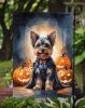 Yorkshire Terrier Yorkie Puppy Halloween Garden Flag Mailbox Decorative Yard Banner Outside Patio Artwork for Flower Beds, Garden Size, Multicolor