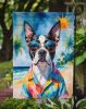 Boston Terrier Summer Beach Time Garden Flag Mailbox Decorative Yard Banner Outside Patio Artwork for Flower Beds, Garden Size, Multicolor