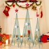 Set of 3 Metal Tower Christmas Trees | Indoor & Outdoor Holiday Decorations