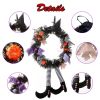 Whimsical Witch Halloween Wreath – Front Door Décor with Dangling Witch Legs