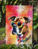 Boxer Hippie Dawg Garden Flag Mailbox Flag Decorative Yard Flag Banner Outside Patio Artwork Yard Flower Beds, Garden Size, Multicolor