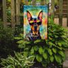 Doberman Pinscher Hippie Dawg Garden Flag Mailbox Flag Decorative Yard Flag Banner Outside Patio Artwork Yard Flower Beds, Garden Size, Multicolor