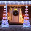 7FT Pre-Lit Spiral Christmas Tree with 341 LED Lights & 34 Lighting Modes – Indoor & Outdoor Holiday Decoration