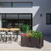 Raised Garden Bed Planter for Outdoor Plants Plastic Planters Box Elevated Garden Boxes Plant Pots of Garden Patio Balcony Deck to Planting Flowers Ve