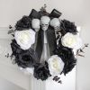Elegant Skull & Rose Halloween Wreath – Gothic Front Door Décor