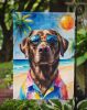 Chocolate Labrador Retriever Summer Beach Time Garden Flag Mailbox Decorative Yard Banner Outside Patio Artwork for Flower Beds, Garden Size
