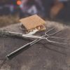 Marshmallow Roasting Sticks for Fire Pit with Wooden Handle, 41 Inches Long, Telescoping SUS304 Stainless Steel Marshmallow Skewers, Extendable Hog Do