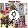 Whimsical Witch Halloween Wreath – Front Door Décor with Dangling Witch Legs