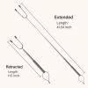 Marshmallow Roasting Sticks for Fire Pit with Wooden Handle, 41 Inches Long, Telescoping SUS304 Stainless Steel Marshmallow Skewers, Extendable Hog Do