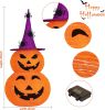 Lighted Collapsible Stacked Halloween Pumpkin Decoration – 75 LED Pop-Up Jack-o'-Lantern