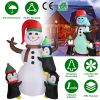 5.9-Foot Inflatable Snowman with 3 Penguins – Lighted Outdoor Christmas Yard Decoration