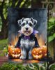 Schnauzer Puppy Halloween Garden Flag Mailbox Decorative Yard Banner Outside Patio Artwork for Flower Beds, Garden Size, Multicolor