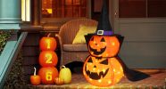3 Ft Lighted Collapsible Jack-o'-Lantern Decoration with Witch Hat (1 Piece )