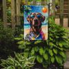 Chocolate Labrador Retriever Summer Beach Time Garden Flag Mailbox Decorative Yard Banner Outside Patio Artwork for Flower Beds, Garden Size