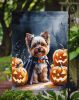 Yorkshire Terrier Puppy Halloween Garden Flag Mailbox Decorative Yard Banner Outside Patio Artwork for Flower Beds, Garden Size, Multicolor