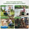 Foldable Garden Kneeler and Seat Bench with Cross-Body Tool Bag, Removable Tool Pouch, Heavy Duty Garden Stool with Soft Kneeling Pad, No Assembly,Ide