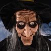 Life-Size Animated Halloween Witch with Glowing Eyes & Voice Activation – 57-Inch Halloween Decoration