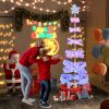 7FT Pre-Lit Spiral Christmas Tree with 341 LED Lights & 34 Lighting Modes – Indoor & Outdoor Holiday Decoration