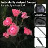Solar Rose Lights Outdoor, 2 Pack with 14 Rose Flowers Waterproof Color Changing LED Flower Lights, Solar Powered Garden Stakes for Yard, Patio, Pathw