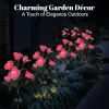 Solar Rose Lights Outdoor, 2 Pack with 14 Rose Flowers Waterproof Color Changing LED Flower Lights, Solar Powered Garden Stakes for Yard, Patio, Pathw
