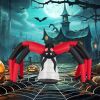 10FT Giant Halloween Inflatable Spider – 5FT Tall with LED Head Light & Glowing Red Eyes