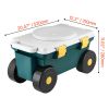 Garden Scooter with Seat, 2 in 1 Rolling Garden Cart with Storage Bin, Supports up to 227 lbs, Outdoor Wagon with Handle, Lightweight Storage Gardenin