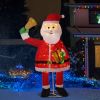 6FT Lighted Santa Claus Holding Bell Christmas Yard Decoration with 200 Warm White LEDs