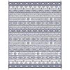 8' x 10' Reversible Outdoor Rug – Blue & White Geometric