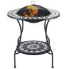 30" 3-in-1 Fire Pit Table & Ice Bucket with Shelf