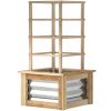 Wooden Raised Garden Bed with Adjustable Trellis